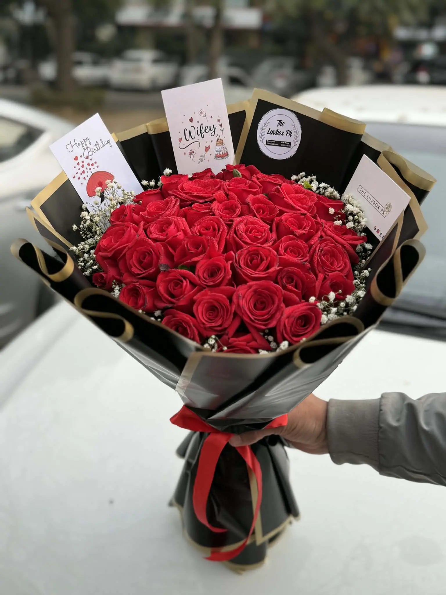Crimson Love ❤️ Gorgeous Red Rose Bouquet
