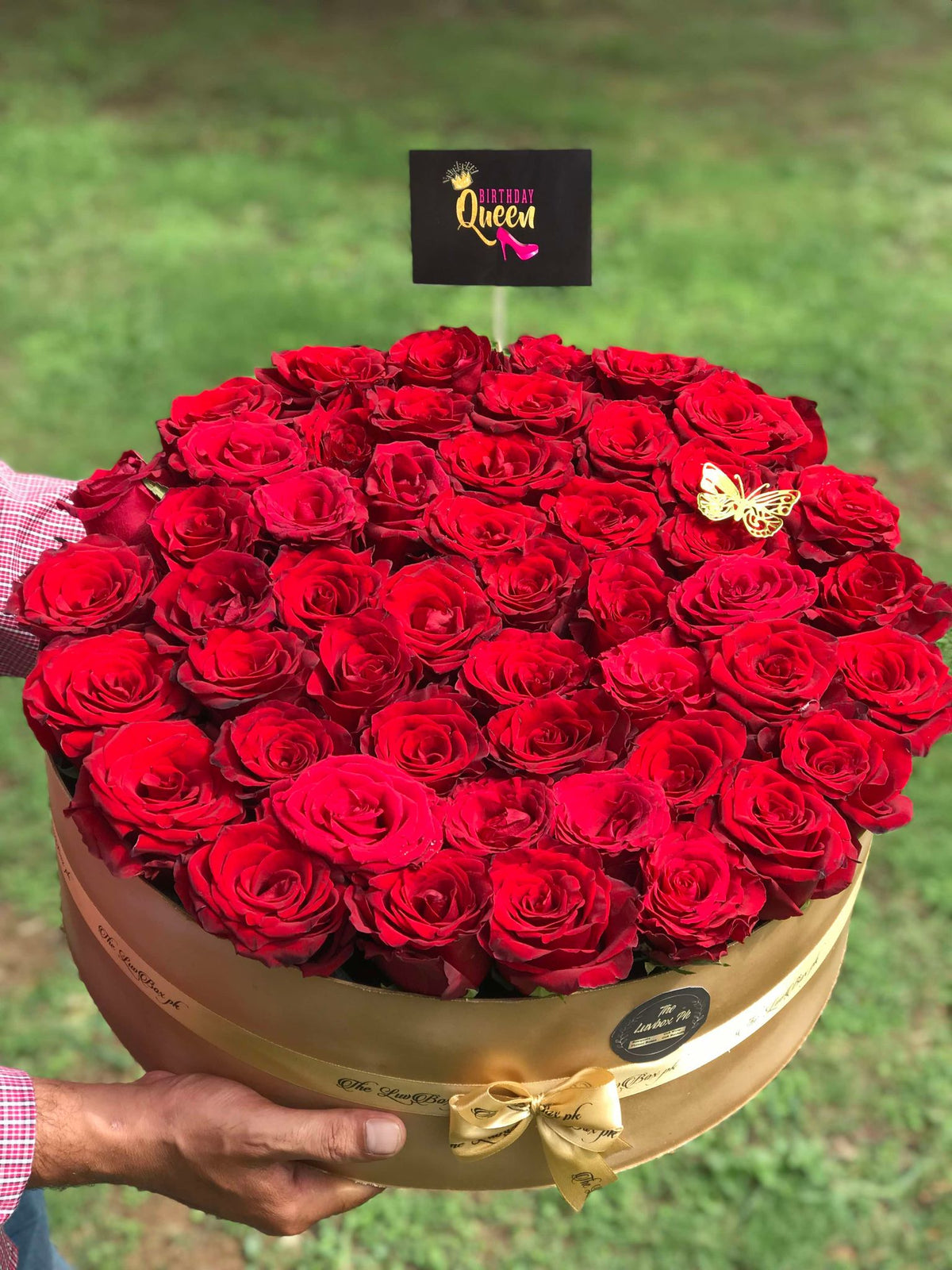 Premium Box Roses Luxury Rose Box with 50 Imported Roses - The LuvBox Pk
