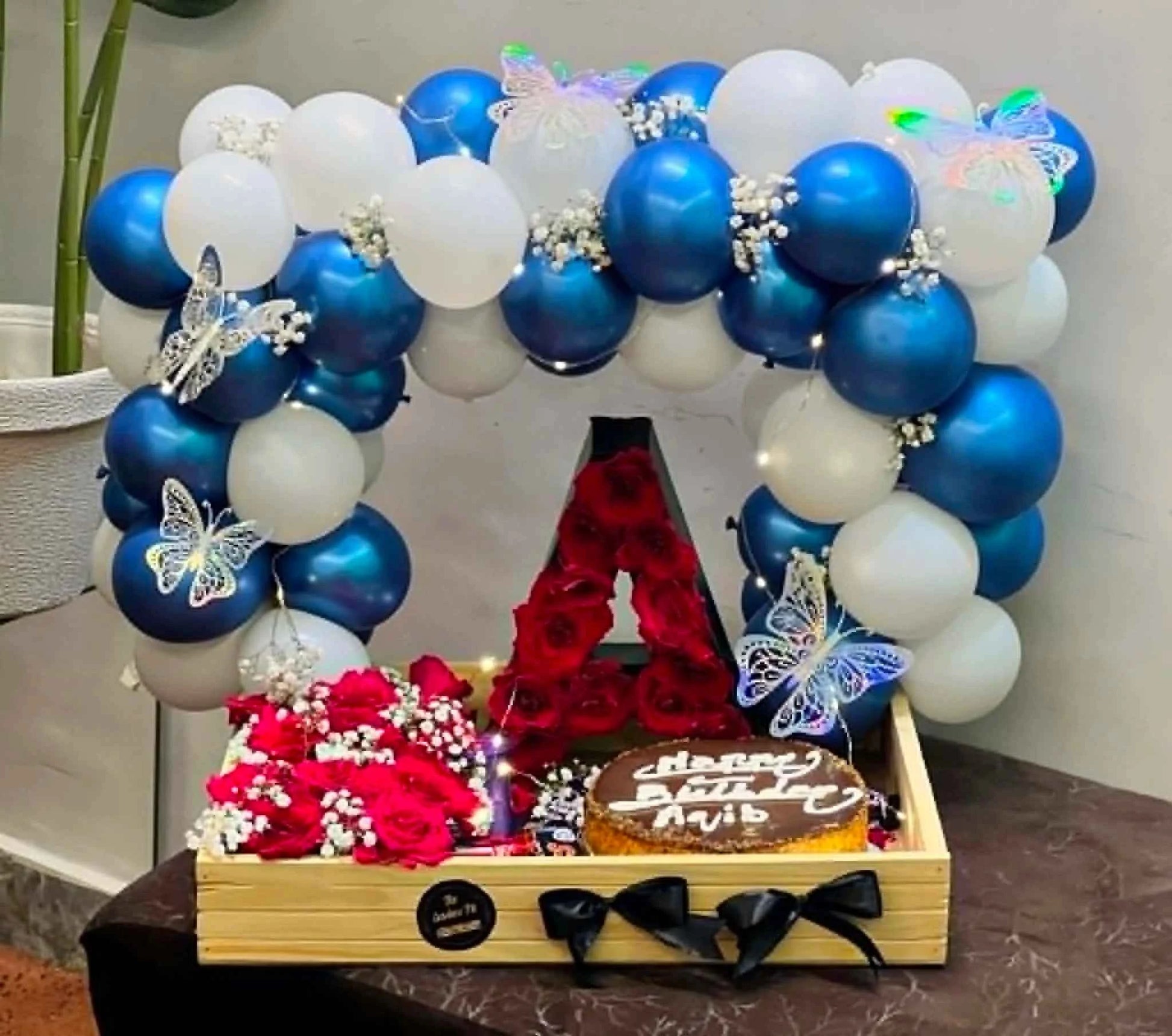 💙 Azure Memories – Luxury Birthday Wooden Tray Gift for Him