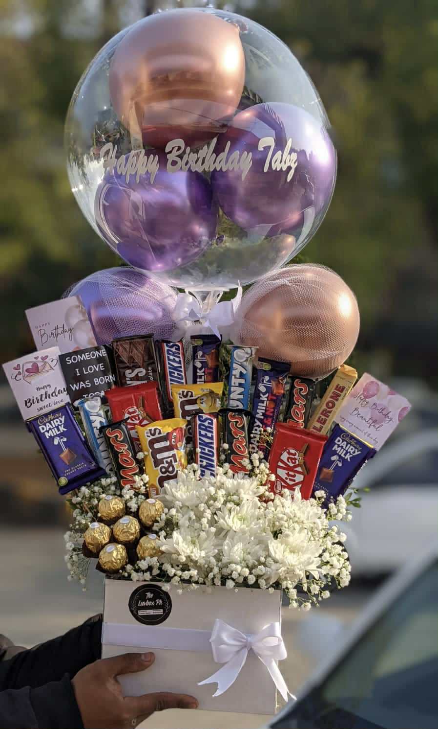 Balloon & Luxe Chocolate Indulgence Box from luxury gift shop in Islamabad
