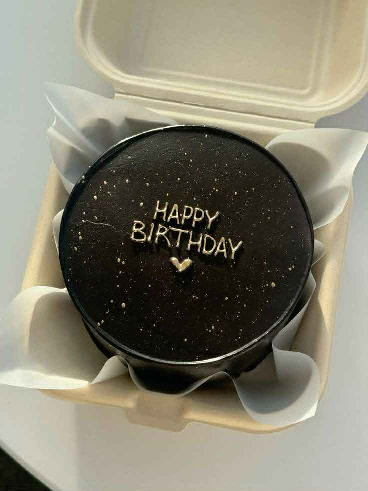 Midnight Gentleman – Black Bento Cake with Golden Writing (For Him Special)