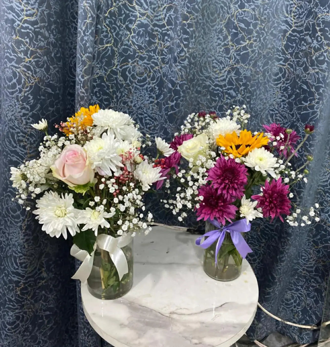 Bloom Harmony Duo 🌼✨ – Luxury Vase Flower Arrangement Set