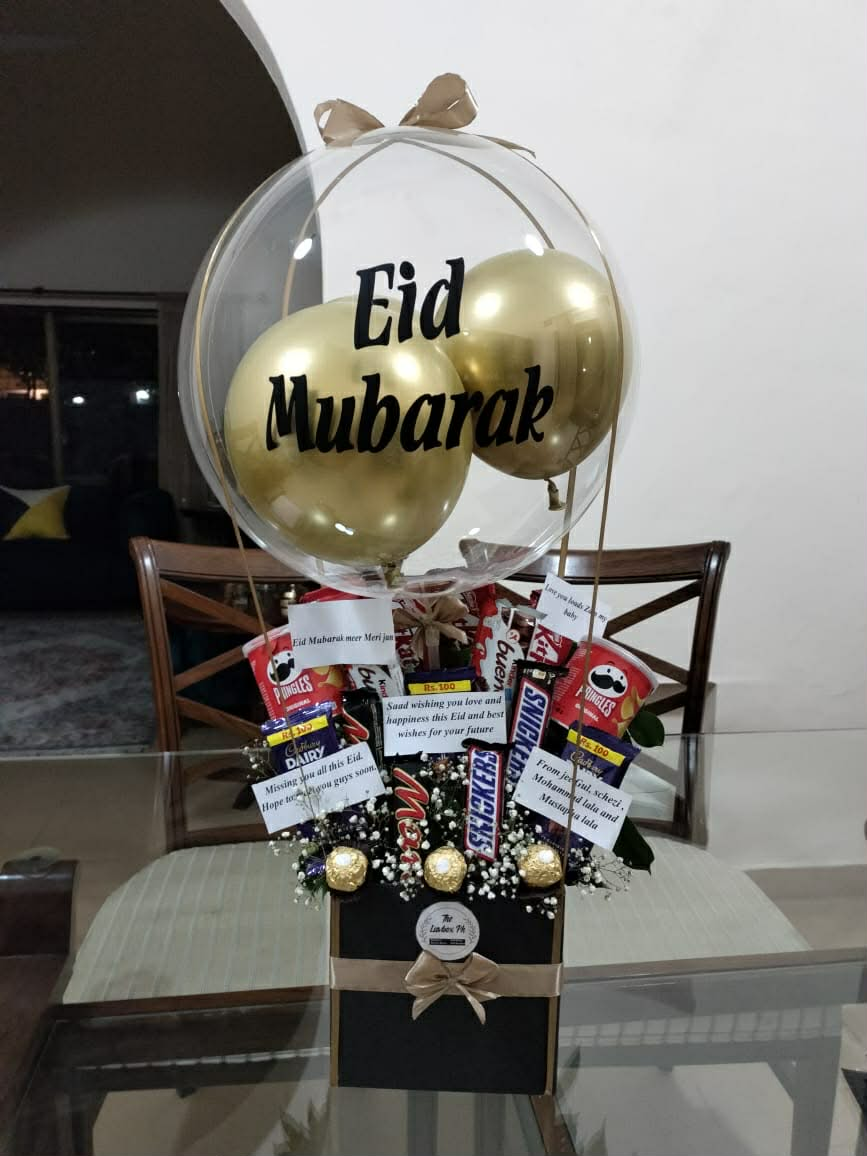 Eid Mubarak chocolate balloon box gift for kids