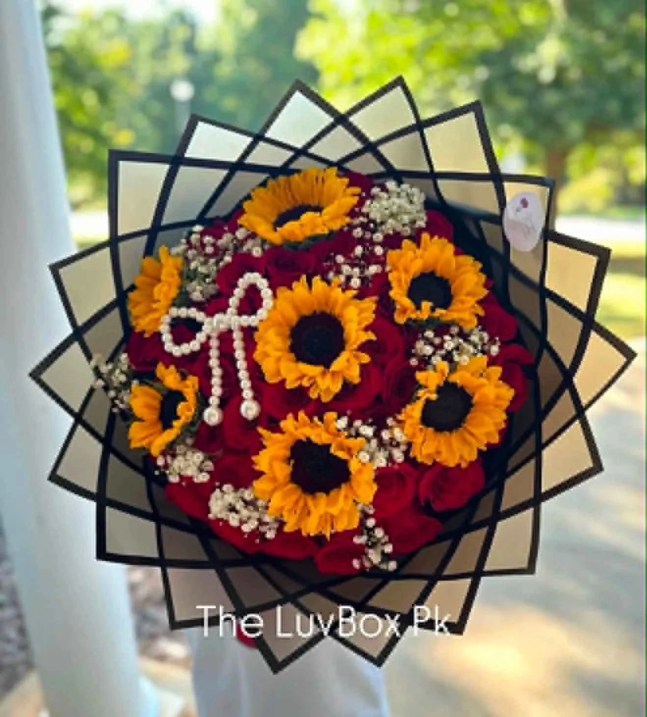 Love & Sunshine – Anniversary Red Rose & Sunflower Bouquet