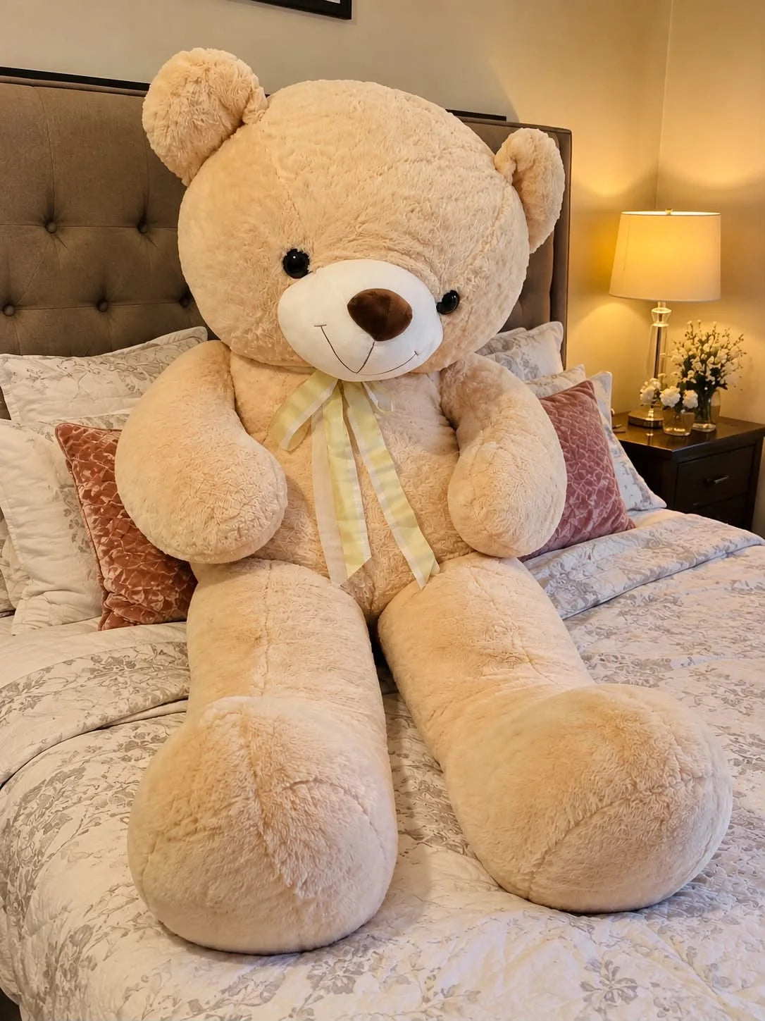 New design premium 4 to 5 feet giant brown and beige teddy bear for birthday and anniversary gift delivery Pakistan