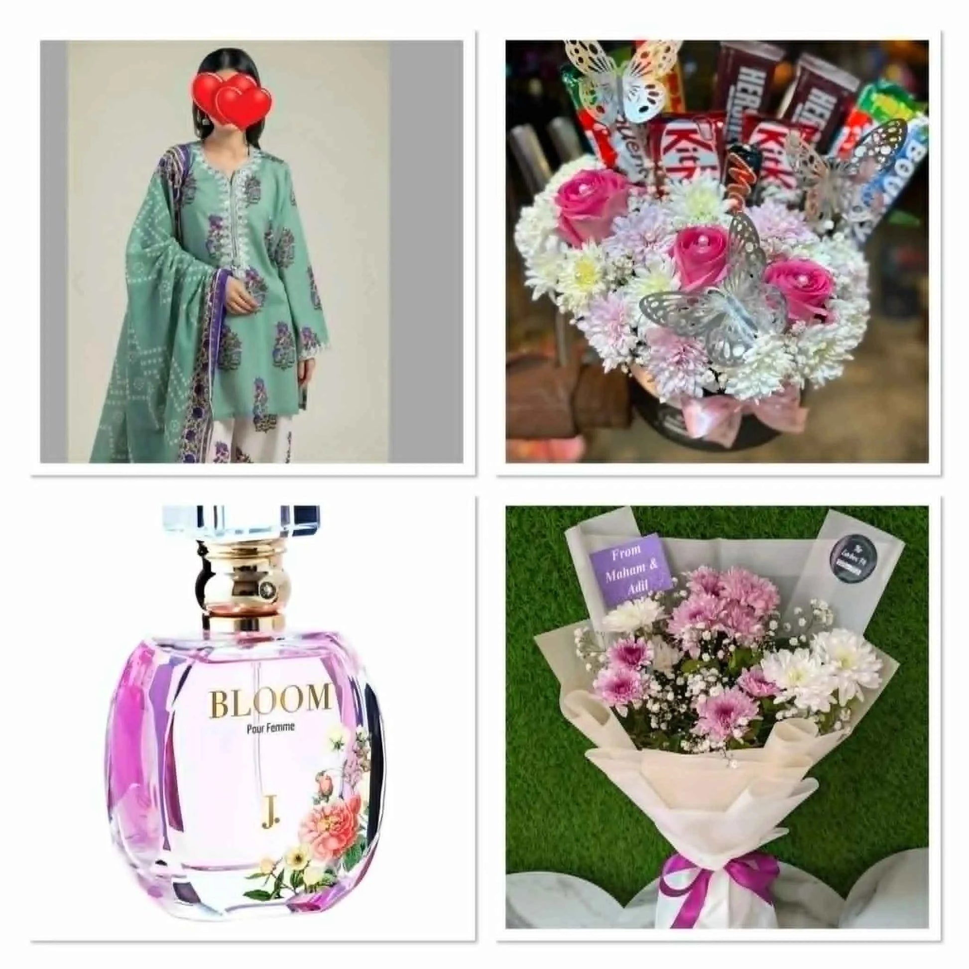 Her Majesty Luxe – Mother’s Day Designer Gift Set (Khaadi Dress, J. Perfume, Flowers & Chocolates)