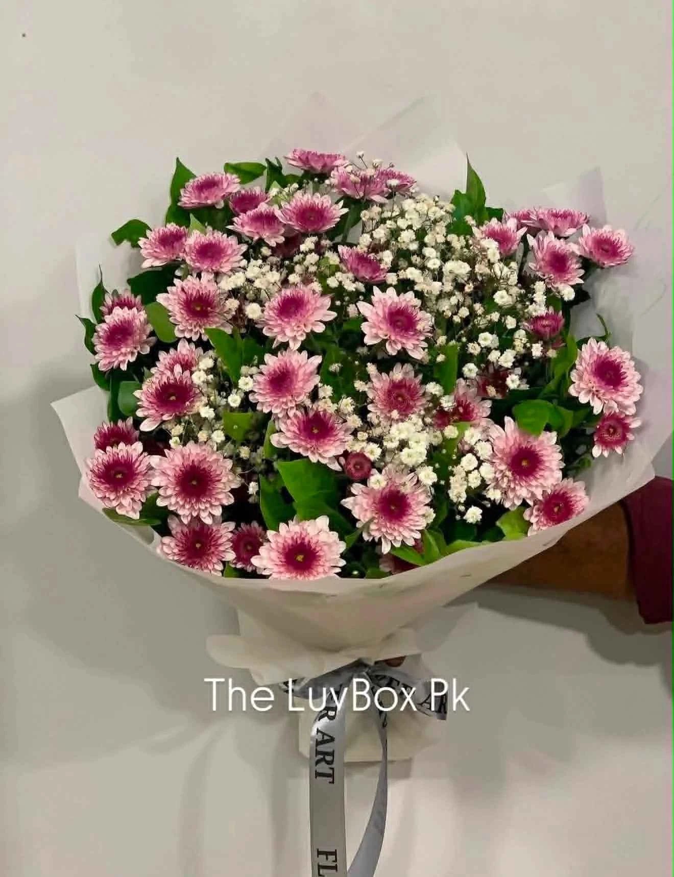 Purple Dream – Purple Chrysanthemum & Baby’s Breath Bouquet