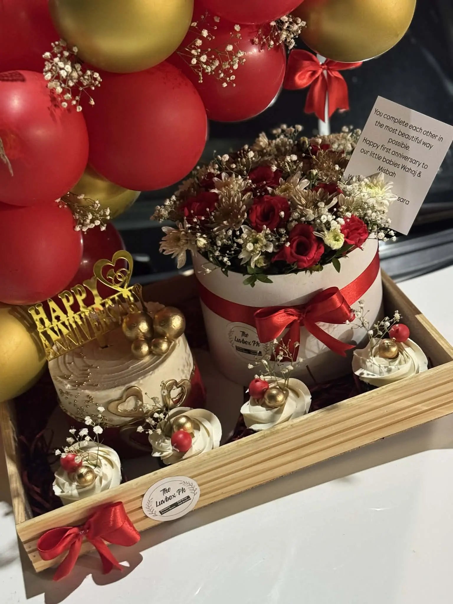 Regal Rise 🔴 Red & Gold Birthday Tray for Him