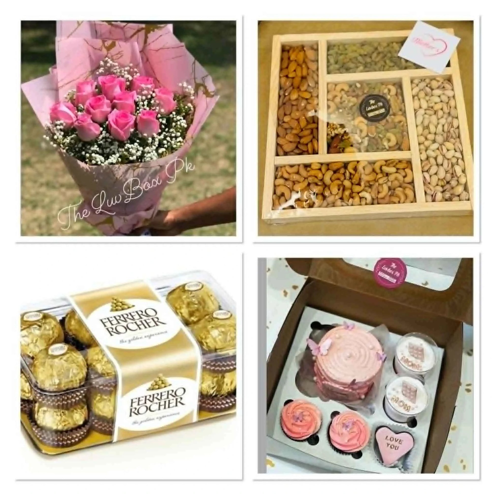 Empress Royale – Mother’s Day Ultra Luxe Gift Set (Dry Fruits, Cake Box, Roses & Ferrero)
