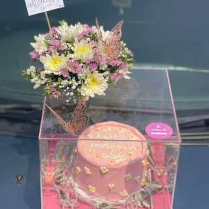 Luxury acrylic Mother’s Day gift box with cake – The LuvBox PK, gift shop in Islamabad