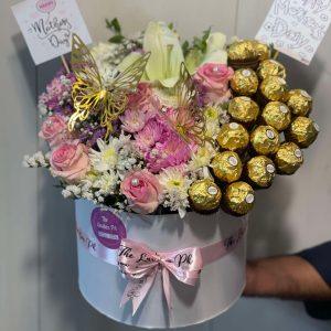 Luxury Mother’s Day chocolate box with fresh flowers from The LuvBox Pk – gift shop in Islamabad