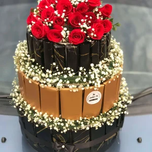 Luxury chocolate tower wrapped with assorted premium chocolates – The LuvBox PK