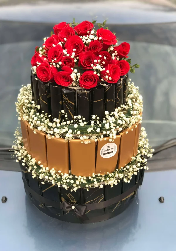 Luxury chocolate tower wrapped with assorted premium chocolates – The LuvBox PK