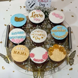 Mother’s Day tray of 9 cupcakes with luxury design from The LuvBox PK