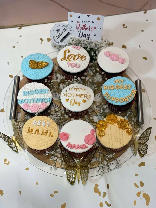 Mother’s Day tray of 9 cupcakes with luxury design from The LuvBox PK