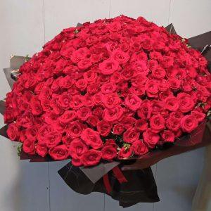 Luxury bouquet of 300 red roses – flower delivery for anniversaries, proposals & gifts in Islamabad by The LuvBox Pk.