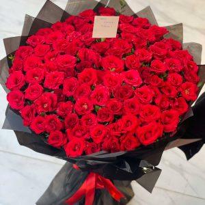 100 Premium Red Roses Bouquet Wrapped Elegantly – The LuvBox Pk