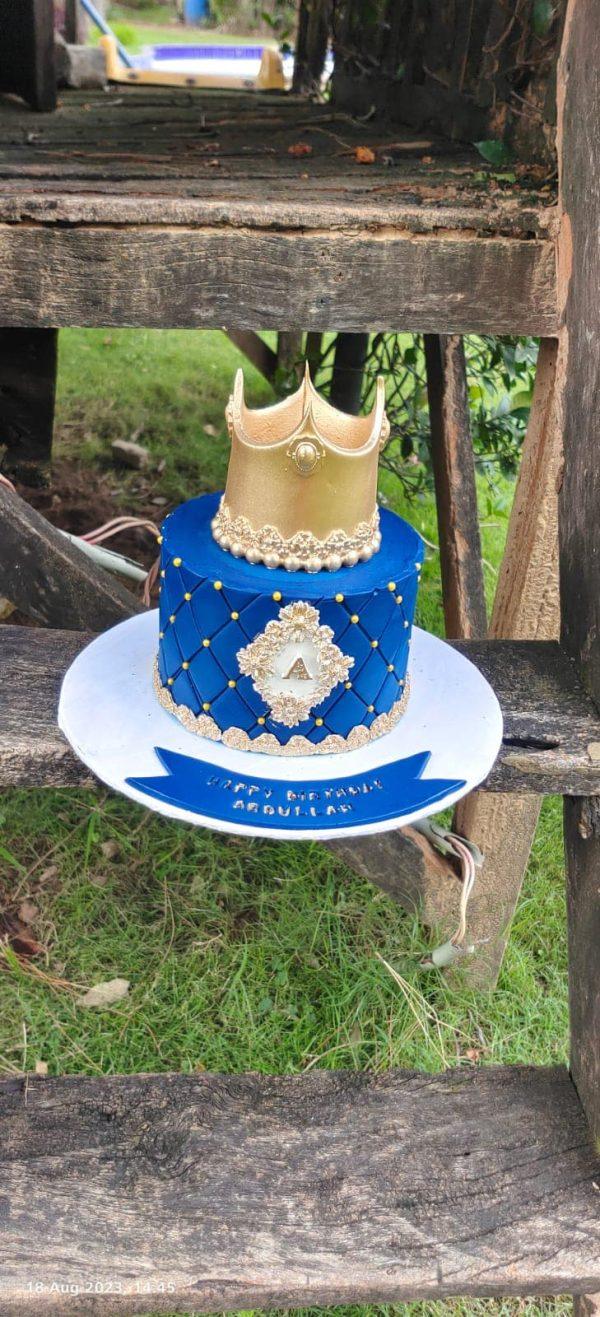 Blue King Cake for Men - Vanilla Whisper Customized Cake in Islamabad