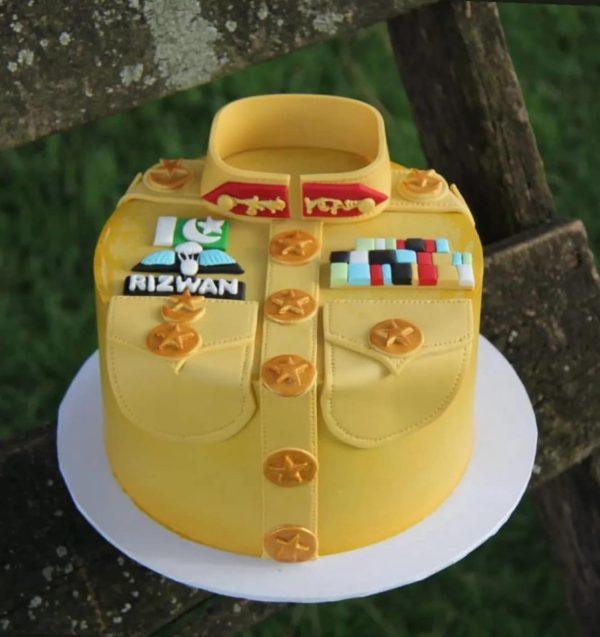 Customized 4 lbs camouflage cake for birthday delivery in Pakistan