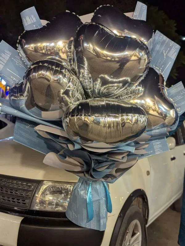 Bubble Bliss – luxury balloon bouquet wrapped like flowers for premium gift delivery in Islamabad