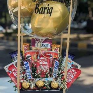 Balloon chocolate box with pink balloon and assorted chocolates – gift for girls and kids by The LuvBox PK