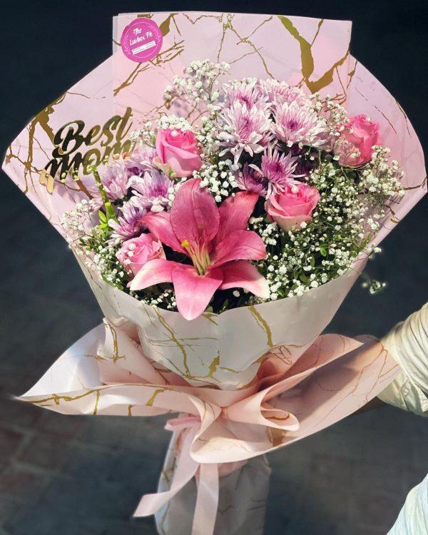 Best Mom Pink Rose Bouquet – Mother’s Day Flowers in Islamabad – The LuvBox Pk