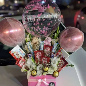 The LuvBox PK It’s a Girl balloon gift box with chocolates – perfect newborn gift for baby girl