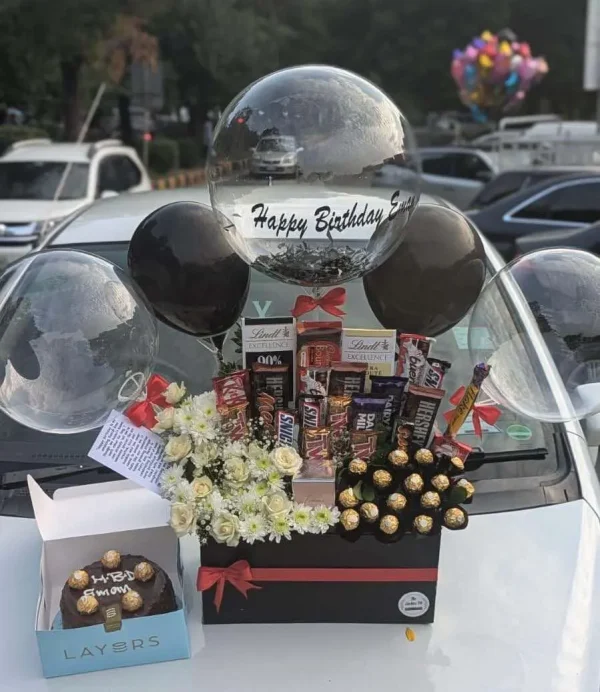 Ultimate Luxury Flower Box – Customized Balloons, Premium Chocolates & Roses – The LuvBox PK | Gift Shop in Islamabad - Image 3
