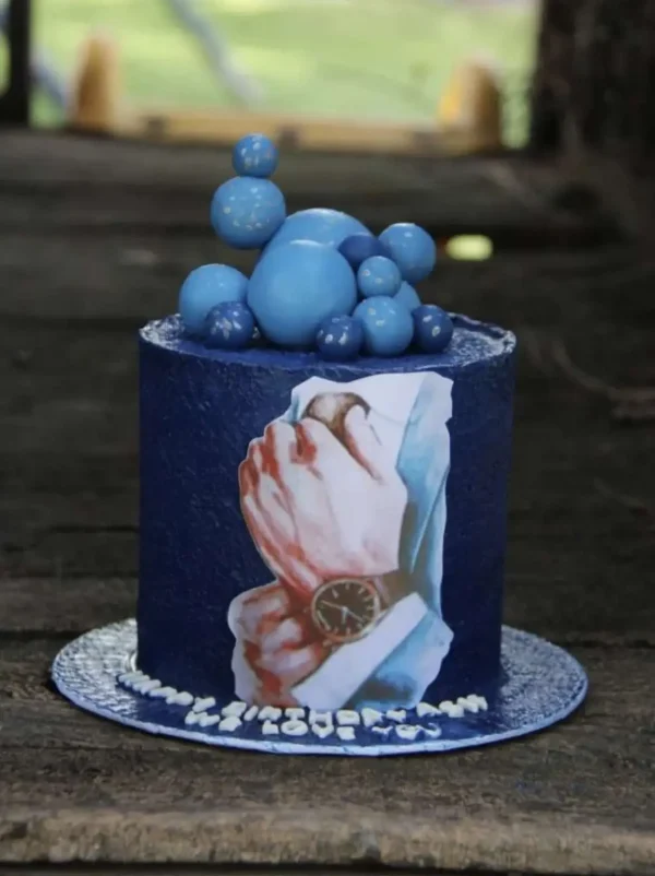 Royal Azure luxury blue birthday cake for him – The LuvBox Pk Islamabad