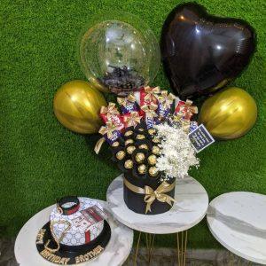 King’s luxury birthday balloon box with cake, chocolates, and flowers – The LuvBox PK