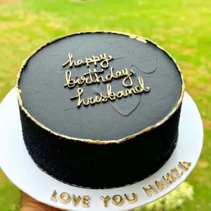 Midnight Majesty luxury black and gold cake for husband – The LuvBox Pk Islamabad