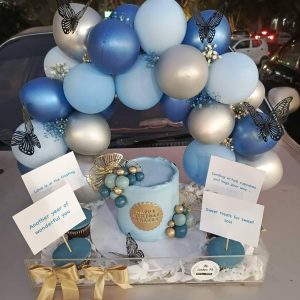 The LuvBox PK – Luxe Acrylic Tray with Balloon Arch for Him | Birthday Gift Shop in Islamabad