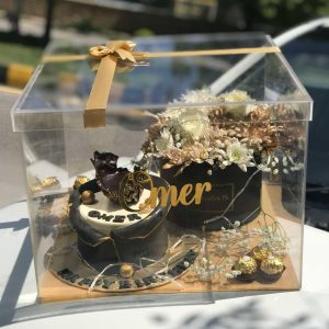 The LuvBox PK – Forever Bloom Acrylic Gift Box with Custom Cake, Ferreros & Floral Touch | Gift Shop in Islamabad