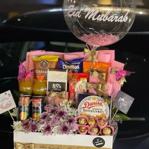 Eid Mubarak chocolate and snack basket – gift set from The LuvBox PK Islamabad