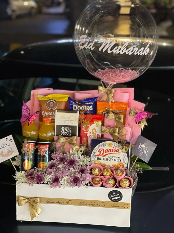 Eid Mubarak chocolate and snack basket – gift set from The LuvBox PK Islamabad