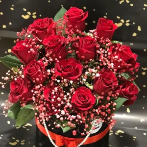 Luxury red rose box with premium wrapping – flower shop in Islamabad