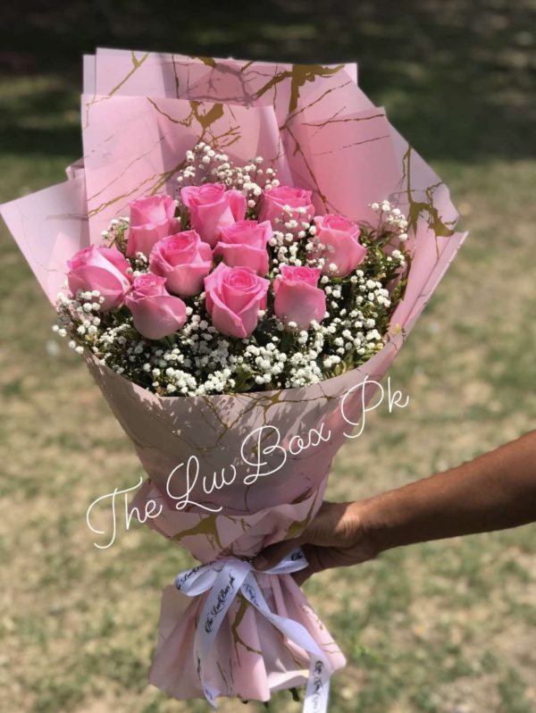 Blush Bloom – Pink Rose Bouquet for Her & Mother’s Day | Gift Shop in Islamabad – The LuvBox Pk