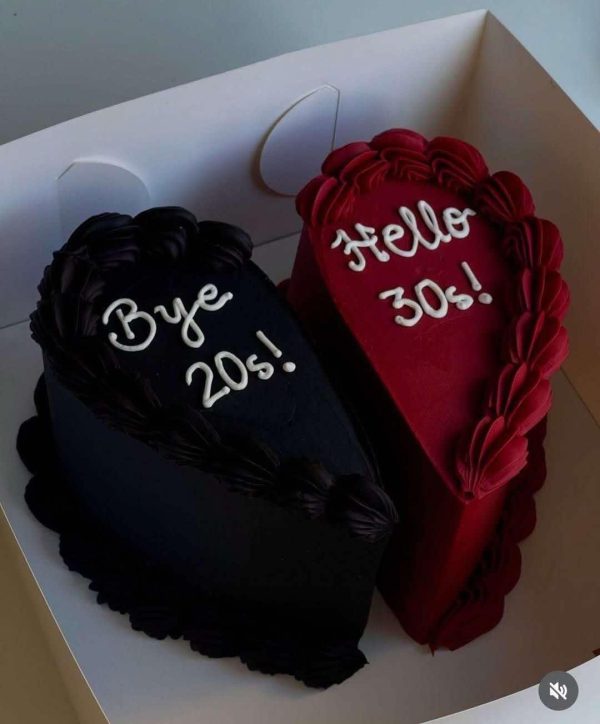Hearts Apart Cake – Red & Black Split Heart-Shaped Cake for Birthdays & Anniversaries | The LuvBox Pk