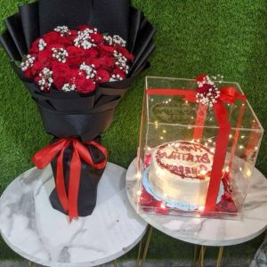 The LuvBox PK – Acrylic Flower & Cake Combo | Gift Shop in Islamabad