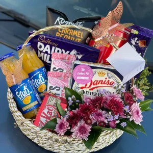 Eid Mubarak basket with assorted chocolates and snacks – The LuvBox PK gift shop in Islamabad