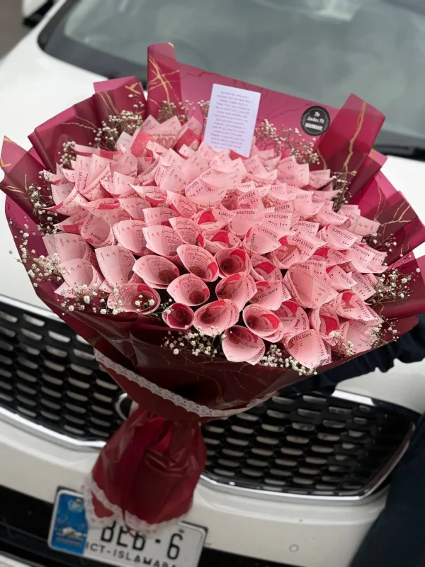 Mini money bouquet with PKR 5,000 cash – Eid gift by The LuvBox PK Islamabad