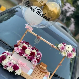Nikkah Mubarak wooden basket with 2 lbs Lotus cake and flower box – The LuvBox PK