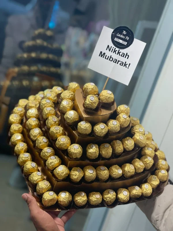 Eid special Ferrero Rocher tower with golden wrapping – The LuvBox PK