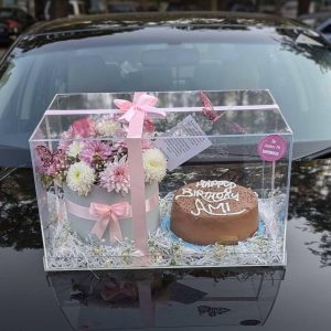 Luxe Big Acrylic Box – The LuvBox PK | Cake & Flowers Combo with LED – Gift Shop in Islamabad