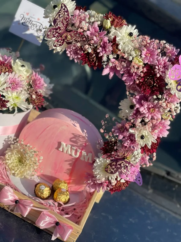Eternal Bloom Mother's Day Wooden Basket | Gift Shop in Islamabad – The Luv Box PK - Image 3