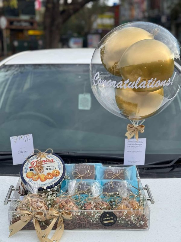 Bundle of Joy Tray – Acrylic Dry Fruit Gift with Balloon | The LuvBox PK