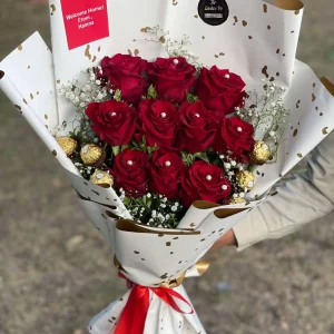 Love’s Embrace – Red Rose Bouquet for Her & Him | Gift Shop in Islamabad – The LuvBox Pk