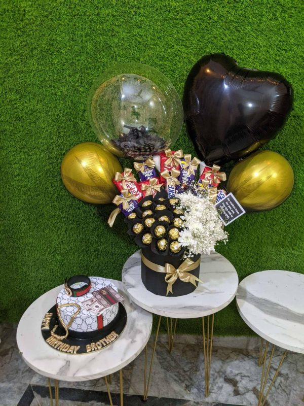 King's Ultimate Luxury Balloon Box – Premium Chocolates, Flowers & Cake for Him | The LuvBox PK | Gift Shop in Islamabad