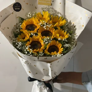 Eid Mubarak sunflower bouquet with rustic wrapping – The LuvBox PK Islamabad